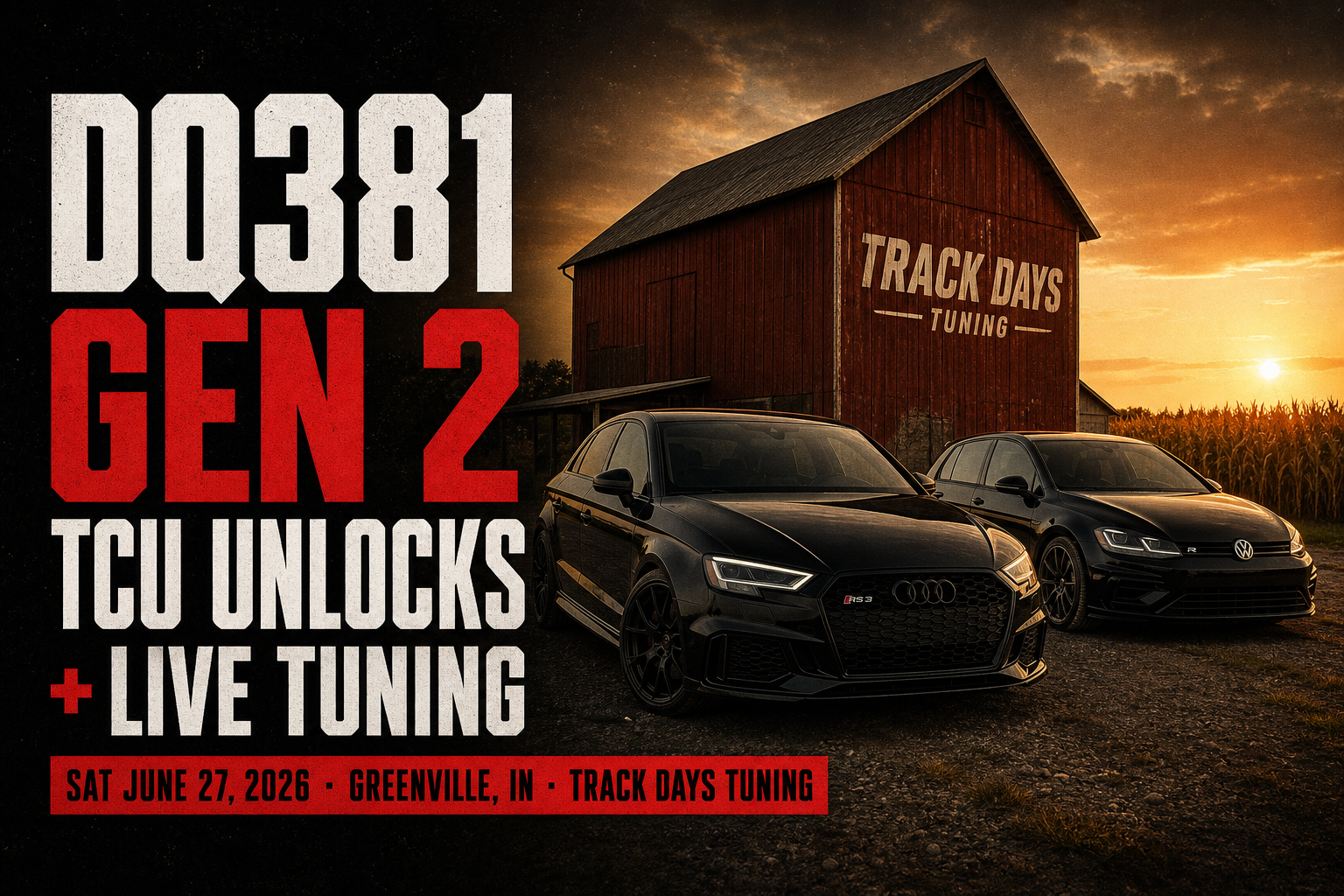 Facebook feed poster for the DQ381 Gen 2 Greenville, IN event